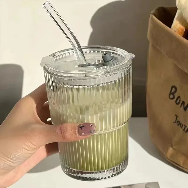 Vertical Stripes Glass Cup