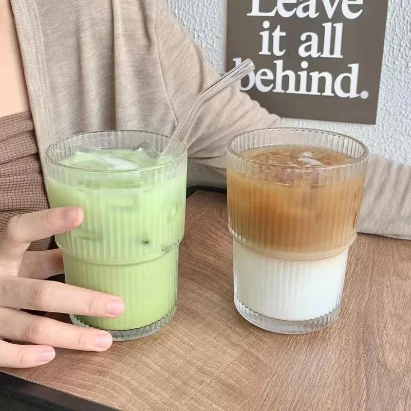 Vertical Stripes Glass Cup