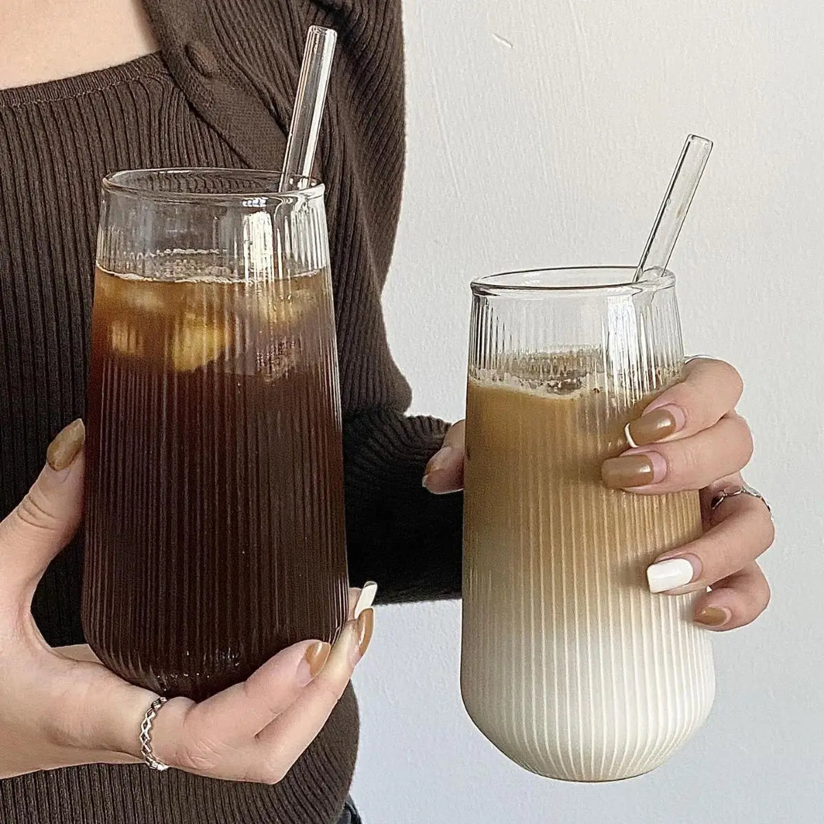 Ribbed Glass Tumblers for All Drinks