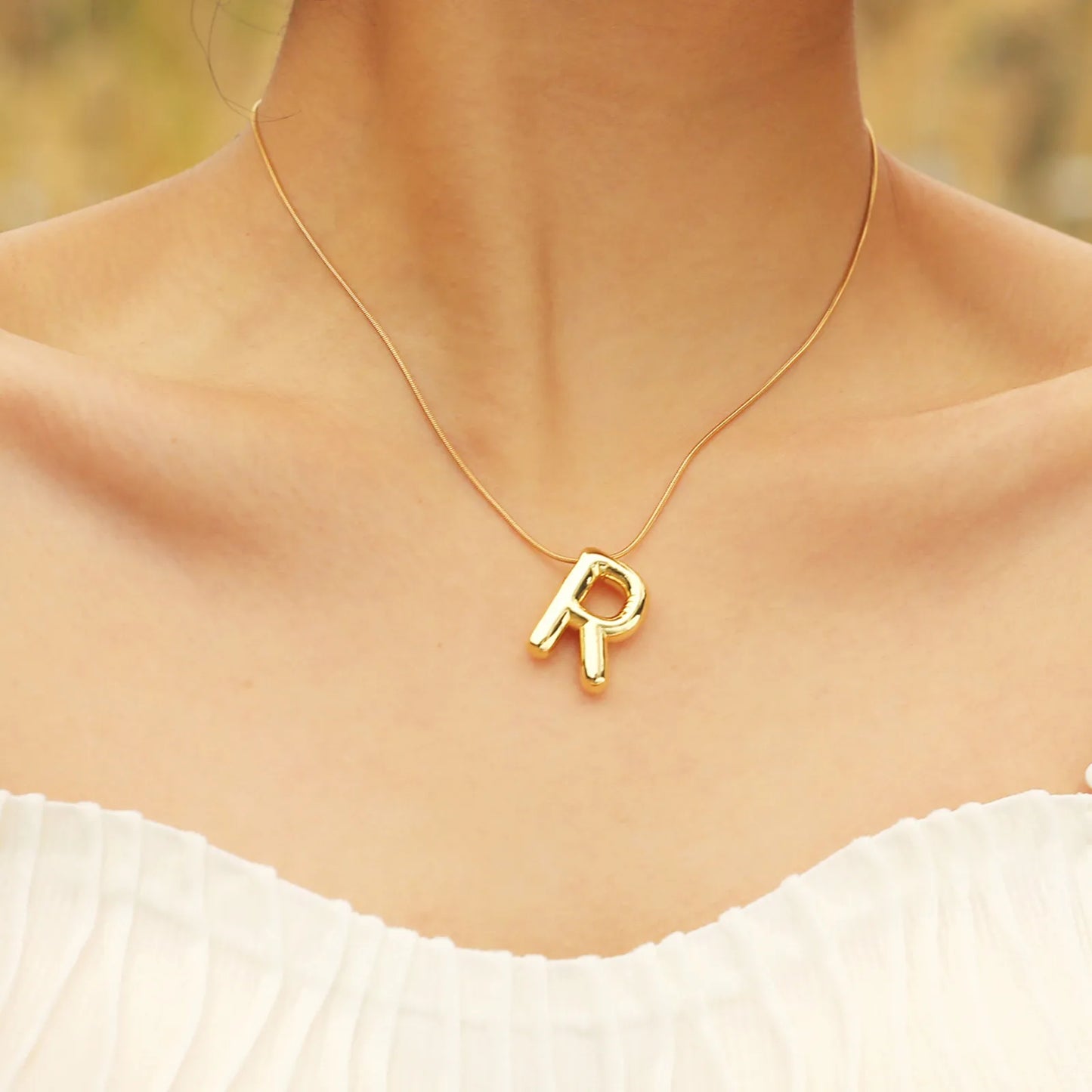 Bubble Balloon Initial Necklace