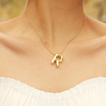 Bubble Balloon Initial Necklace