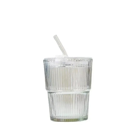 Vertical Stripes Glass Cup