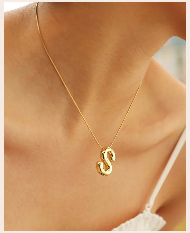 Bubble Balloon Initial Necklace