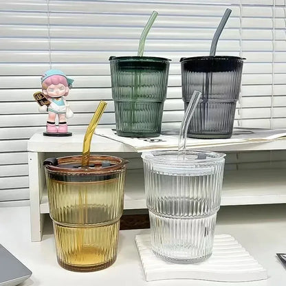 Vertical Stripes Glass Cup