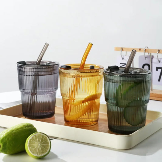 Vertical Stripes Glass Cup