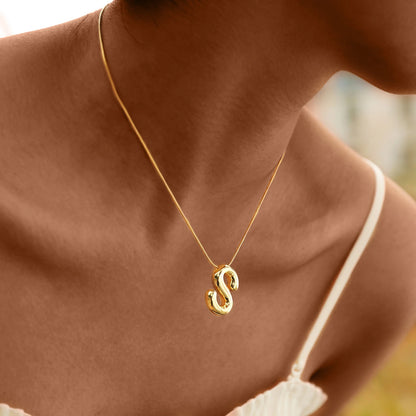 Bubble Balloon Initial Necklace